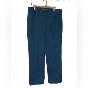 Catherines Slimmer Classic Jeans Women’s Size 16W Teal Straight Stretch Pants